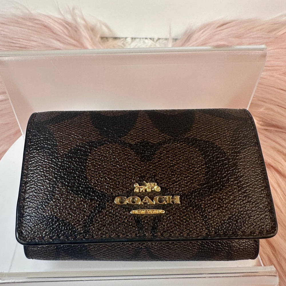 SOLD Coach Brown Wallet with Gold Logo